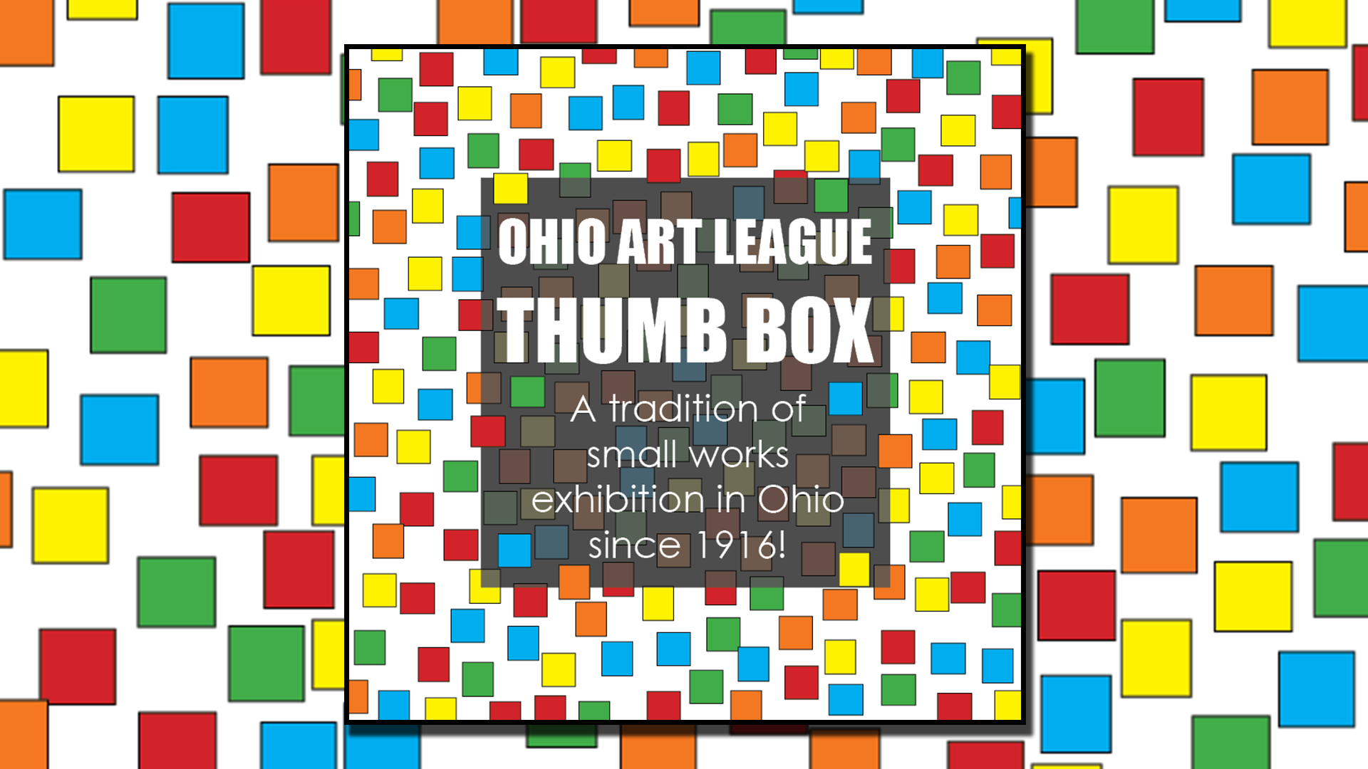 Thumb Box Graphic with several multicoloered squares on a white background