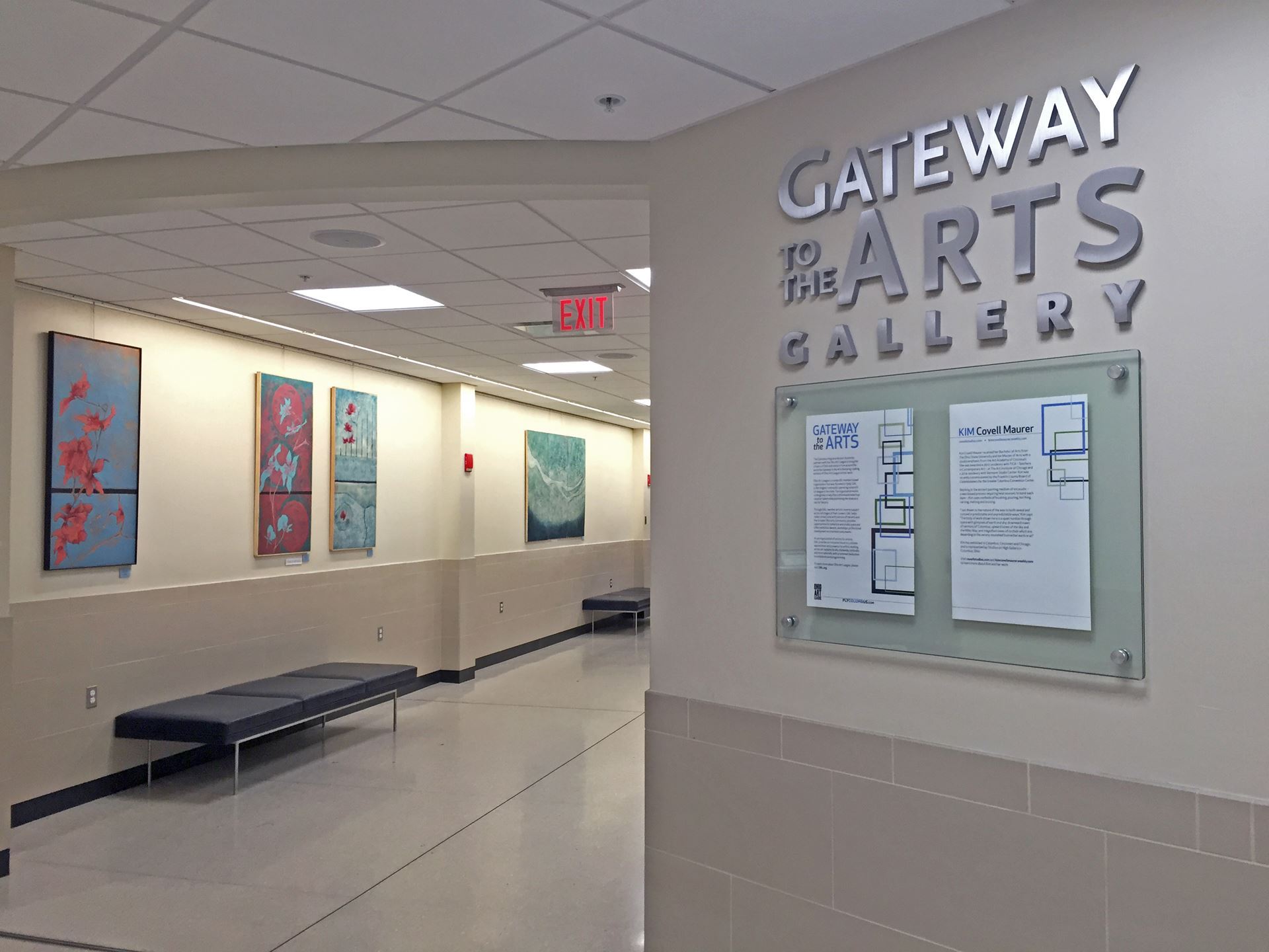 Gatewy to the Arts Gallery at the airport featuring the work of Kim Covell Maurer.